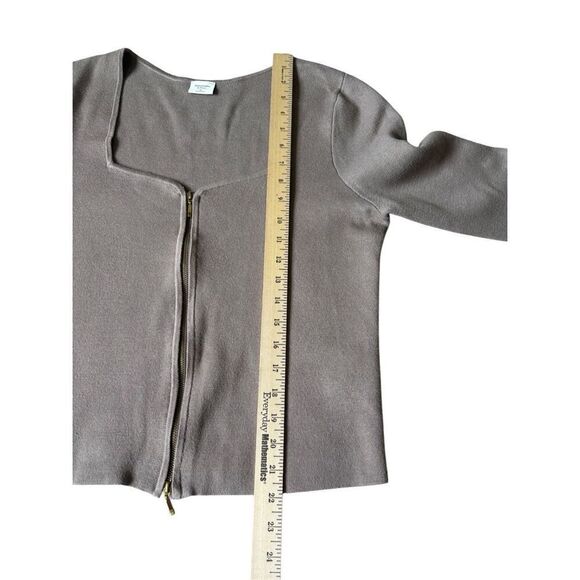 Abercrombie & Fitch Zip Up Notch Neck Slim Top size XL Tan - Picture 6 of 10